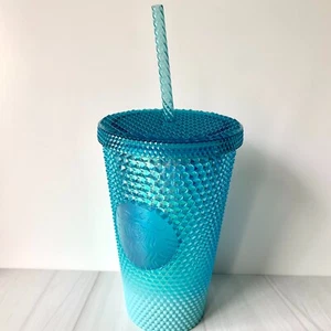 NEU Starbucks Blue Bling Ombre Tumbler Studded Gradient 16oz Cold Cup - Bild 1 von 4