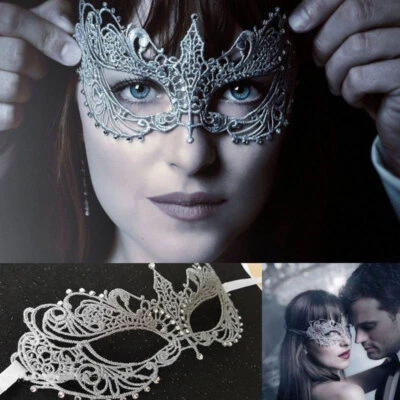 Black Glitter Masquerade Mask Stag Hen Party Balls Fancy Dress Masks Halloween - Image 1 of 4