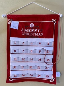 Target Wondershop CHRISTMAS ADVENT CALENDAR: 20x14.5” Red & White • Countdown - Picture 1 of 8