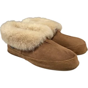 Acorn Slippers Mens 9 Brown Sheepskin Suede Indoor Outdoor Sole Bootie - Picture 1 of 10