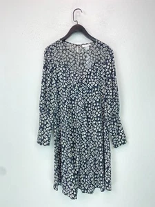 Topshop Black White Floral Maternity Dress Long Sleeve Mini Lightweight 12 NEW - Picture 1 of 13