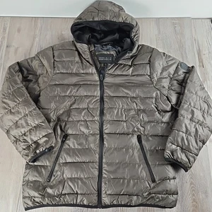 Perry Ellis Portfolio Outwear Packable Hooded Jacket Puffer Men's Size XL Green - Picture 1 of 5
