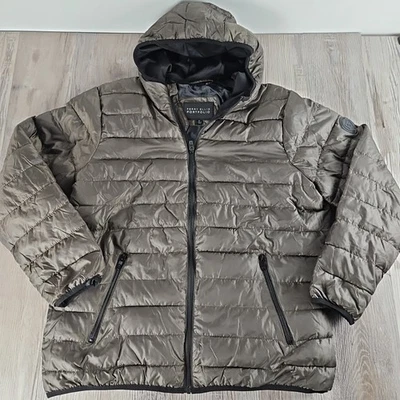 Perry Ellis Portfolio Outwear Packable Hooded Jacket Puffer Men's Size XL Green - Image 1 of 4