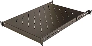 1U 19-Inch Fixed 4-Post Rack Mount Server Shelf with Adjustable Depth from 18-34 - Picture 1 of 12