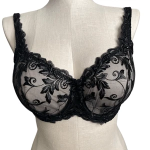 Soma Womens Sensuous Lace Bra 38DD Black Unlined Underwire Elegant Fairygoth - Picture 1 of 7