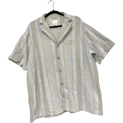 Givenchy Button Up Shirt Mens Size Large White Beige Striped towelling - Image 1 of 4