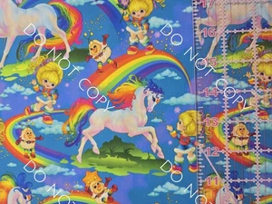 Custom Cotton Woven Fabric 80s Cartoon Rainbow Brite By The 1/4 Yard 9x56 Blue - Picture 1 of 2