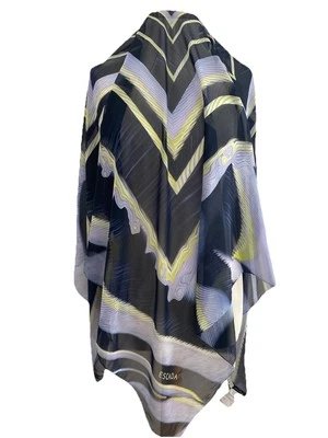 S46#Escada Chal Mantón de Seda Multicolor 52/53 Pulgadas Foto 1 de 4