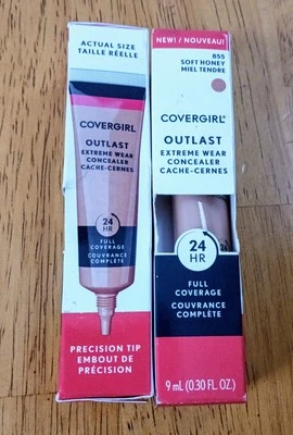 Covergirl Outlast Extreme Wear Full Coverage Concealer # 855 Soft Honey 2 Packs - Image 1 of 3