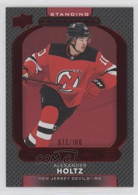 2021 Upper Deck Ovation Rookies Red Standing /100 Alexander Holtz #147 Rookie RC - Image 1 of 2