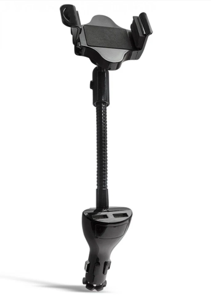 LogiLink Smartphone Kfz-Halterung mit 2 USB Ladeanschlüssen - Schwarz