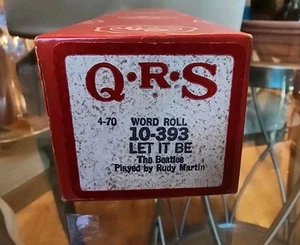 QRS Word Roll The Beatles LET IT BE Rudy Martin 10-393 Player Piano Roll - Picture 1 of 4