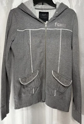Fox Racing Women's Gray Zip-Up Hoodie with Pockets  - Image 1 of 4