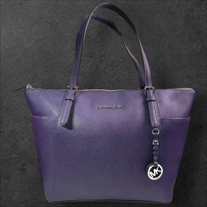 Michael Kors Jet Set lila Saffiano Leder Top Reißverschluss große Tasche Schulter Handtasche - Bild 1 von 17
