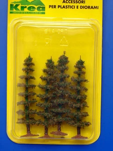Alberi di conifere per modellismo verde scuro 4 pz. H. cm. 8 HO 1/87 - Krea - Foto 1 di 1