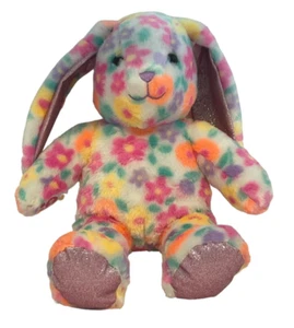 Build A Bear Workshop BABW Plüsch 17 Zoll Hase Kaninchen Plüschtier Blumen Glitzer - Bild 1 von 8