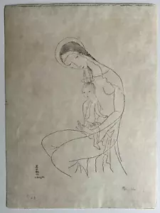 Tsugouharu Foujita gravure sur japon signée avant-gardes de l'art moderne art - Imagen 1 de 4