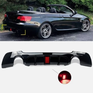 DUAL EXHAUST REAR DIFFUSER FOR 07-13 BMW E92 E93 W/ LIGHT M-TECH BUMPER LIP - Picture 1 of 9