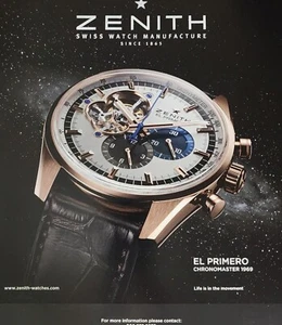 Zenith El Primero Watch Picture Magazine Ad Advertisement Out of Print Art Gift - Picture 1 of 1