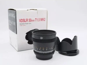 AS NEW SAMYANG 50mm T/1.5 MK2 VDSLR Canon EF Full Frame Cine Lens - Picture 1 of 3