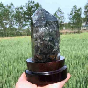 0.91kg Natural Phantom Ghost Clear Quartz Crystal Point Tower Healing XAA14-01 - Picture 1 of 24