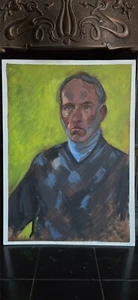 Original Mid-20th Century Double Portrait in Gouache – Two-Sided Painting, ‘Ph’ - Picture 1 of 7