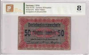 1916 Germany (Occupation of Lithuania WW|) 50 Kopeken Pick#R121b 8 Very Good - Picture 1 of 2