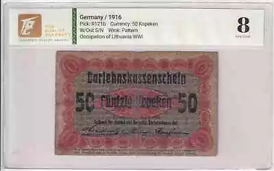 1916 Germany (Occupation of Lithuania WW|) 50 Kopeken Pick#R121b 8 Very Good - Image 1 of 2