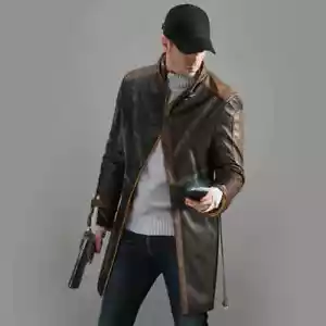 Watch Dogs The Vigilante Aiden Pearce braune Jacke für Herren - Cosplay Spiel Kostüm - Bild 1 von 5