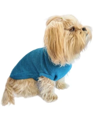 Suéter 100 % lana de alpaca para bebé peso deportivo perro color azul bahía Foto 1 de 4