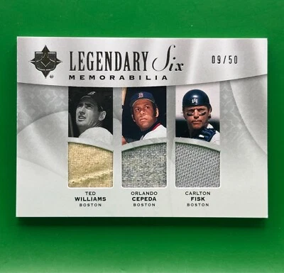 2009 UD - Ted Williams, Reggie Jackson - Legendary Six Memorabilia 09/50 - #L6M2 - Image 1 of 4