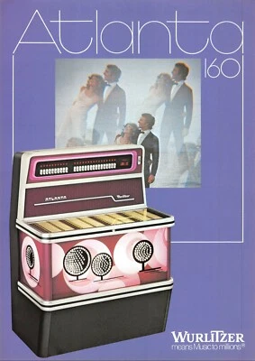 Wurlitzer Atlanta 200 Electronic Jukebox Advertisement Flyer 1970s 021219AME - Image 1 of 2