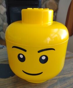 LEGO Big Large Yellow Storage Head Bin 10.5" Container Face Clean!