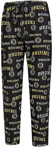 Boston Bruins Mens NHL Black Fairway Pajama Lounge Pants Cover