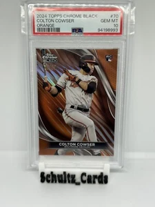 COLTON COWSER 2024 TOPPS CHROME BLACK ROOKIE ORANGE REFRACTOR RC /25 PSA 10 - Picture 1 of 2