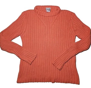 Vintage CLIO Womens Pullover Turtleneck Sweater MEDIUM Orange Knit Cropped - Bild 1 von 8