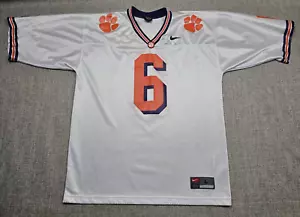 VINTAGE Clemson Tigers Nike Jersey Mens Large White Team Apparel Y2K Rare - Picture 1 of 8