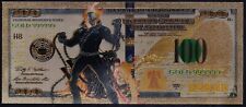 Marvel Super Heroes "Ghost Rider" United States USA $100 Gold Foil Banknote