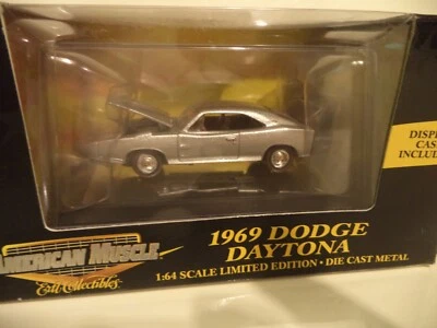 ERTL American Muscle 1969 69 Dodge Charger Daytona Silver Diecast 1/64 with Case - Image 1 of 4