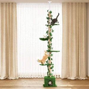 Pet Scene Cat Tree with Artificial Grass, 5 Level Cat Tower Sisal Scratching ... - Picture 1 of 12