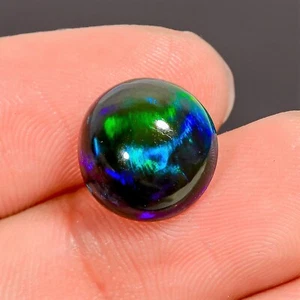 5.3 Ct Fire Play Opal Black Ethiopian Opal Round Shape Loose Gemstone 11X11X7 - Picture 1 of 6