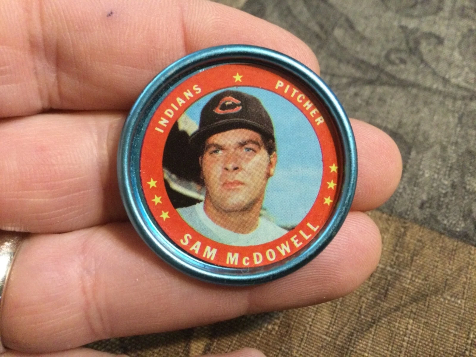 1971 Topps Coin Coins #86 Sam McDowell a Indians NM/MT