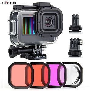 60M Waterproof Case Diving Housing with Lens Filters for GoPro Hero 10 9 Black