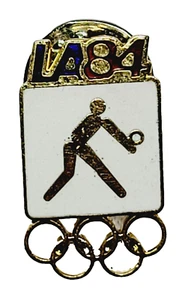 Spilla bavero pallavolo Los Angeles LA 1984 Olimpiadi pittogramma smalto bianco - Foto 1 di 2