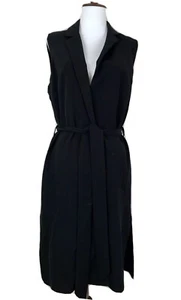 Jules & Leopold XS Black Cardigan Duster Jacket Sleeveless Belted Boho NWT - Picture 1 of 10