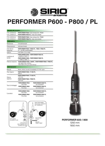ANTENNA CB SIRIO SERIE PERFORMER P 600 RG 58/PL - P 800 RG58/PL - Zdjęcie 1 z 7