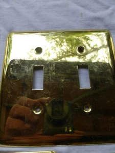 TWO Vintage Brass Switch Plate Covers 4420 A - Picture 1 of 2