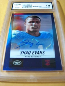 SHAQ EVANS JETS 2014 HOT ROOKIES PURPLE FOIL AUTO ROOKIE RC # 32/50 GRADED 10 - Picture 1 of 1