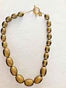 Vintage seltene Anne Klein klobige goldfarbene Perlen Halskette - Bild 1 von 11