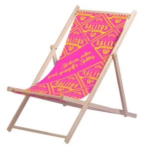 Salitos Liegestuhl Pink aus Buchenholz dreifach verstellbar Beach Party Festiva - Bild 1 von 1